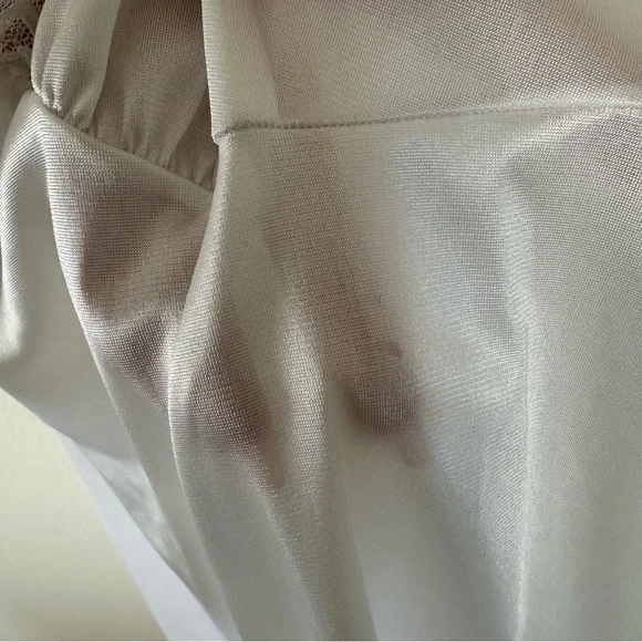 Vintage Vassarette Nylon Lace Slip Dress in White Made in USA Paper Tag, XL - Picture 3 of 10